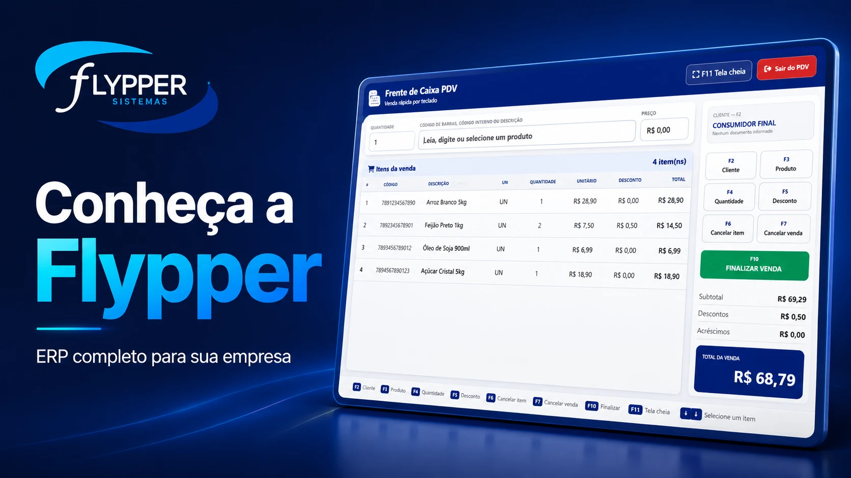 Demonstração do Flypper Sistemas e do Frente de Caixa PDV